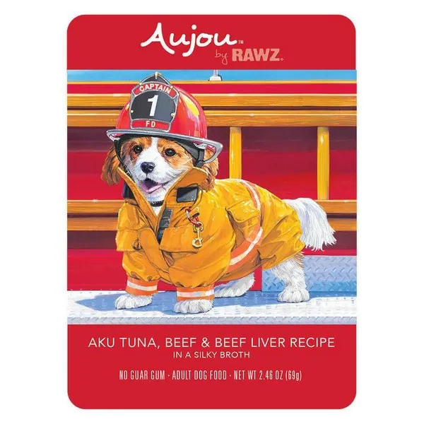 8/2.46 oz. Rawz Dog Aujou Aku Tuna, Beef & Beef Liver Pouch - Items on Sale Now